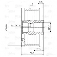 Шкив генератора обгонный VALEO 0M4T 6XH 232256 3276425880696 588069 - Изображение 6