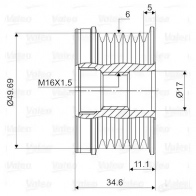 Шкив генератора VALEO 232205 7Q7 1WJ 3276425880184 588018 - Изображение 2