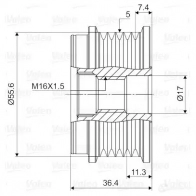 Шкив генератора VALEO 232228 588041 AE 4RVMA 3276425880412 - Изображение 2