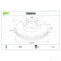 Тормозной диск VALEO 3276421866045 39A M9P5 186604 219890 - Изображение 2