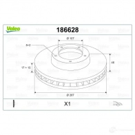 Тормозной диск VALEO 3276421866267 219904 SCJC8R F 186628 - Изображение 2