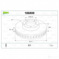 Тормозной диск VALEO 3276421866175 220024 FR ZHS 186800 - Изображение 2