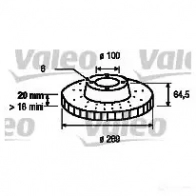 Тормозной диск VALEO 5N 40QE 3276421865383 Toyota Hilux (N140, 50, 60, 70) 6 Пикап 2.5 D 4D 4WD (KDN165. KDN170. KDN190) 102 л.с. 2001 – 2005 186547