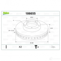 Тормозной диск VALEO R SB35 3276421866045 219921 186655 - Изображение 2