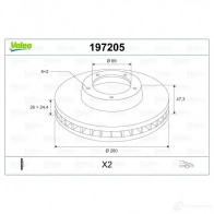 Тормозной диск VALEO 197205 3276421972036 U0PW 0Q 220371 - Изображение 2