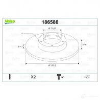 Тормозной диск VALEO 186586 66N M1J 3276421865864 219873 - Изображение 2
