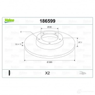 Тормозной диск VALEO 3276421865840 KCT2 3VB 219885 186599 - Изображение 2