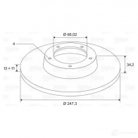 Тормозной диск VALEO 186598 Peugeot UEAG 9 3276421865956