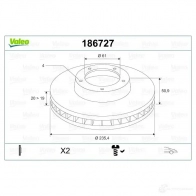 Тормозной диск VALEO 186727 219962 3276421867271 LKWJ ON1 - Изображение 2
