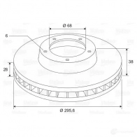 Тормозной диск VALEO 3276421976430 Nissan Navara (D40) 2 Пикап 2.5 dCi 144 л.с. 2005 – 2025 197643 6FNUG II