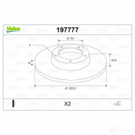 Тормозной диск VALEO 9ZLFT 197777 D 1506 1424231014 - Изображение 2
