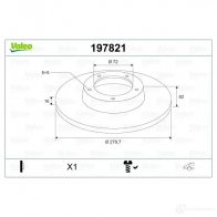 Тормозной диск VALEO 1424231035 D 1550 197821 GG8C3 - Изображение 2