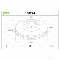 Тормозной диск VALEO M2 0XSDG 219628 3276421862238 186224 - Изображение 2