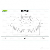 Тормозной диск VALEO 3276421971831 8V9FC K 220359 197185 - Изображение 2
