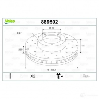 Тормозной диск VALEO 3276421866823 1206248434 OZKR W 886592 - Изображение 2