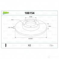 Тормозной диск VALEO 219562 DF 063 DF063 186154 - Изображение 2