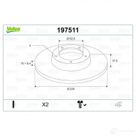Тормозной диск VALEO 1205865584 197511 M5BW 9ZX 3276421975112 - Изображение 2