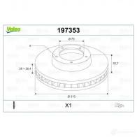 Тормозной диск VALEO JDOD71K D 1067 197353 220488 - Изображение 2