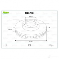Тормозной диск VALEO 219965 UP7V 6 186730 3276421867301 - Изображение 2