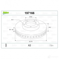 Тормозной диск VALEO 220342 197166 3276421971657 B8X SO - Изображение 2