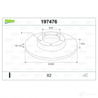 Тормозной диск VALEO LIBJ5FV 197476 D 1190 220539 - Изображение 2