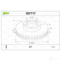 Тормозной диск VALEO 1424230965 5LXYNC 197717 D 1446 - Изображение 2