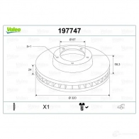 Тормозной диск VALEO D 1476 0UH6H8 197747 1424230988 - Изображение 2