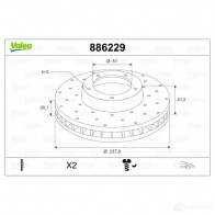 Тормозной диск VALEO 1206248342 886229 4IY4G 6 3276421972524 - Изображение 2