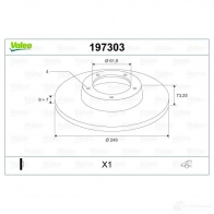 Тормозной диск VALEO D 1017 197303 JY21SQ 220448 - Изображение 2