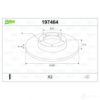 Тормозной диск VALEO 220527 197464 2O7LJMB D 1178 - Изображение 2