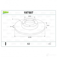 Тормозной диск VALEO 3276421975068 197507 220558 Q 2C8U - Изображение 2