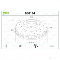 Тормозной диск VALEO 886194 1206248268 3276421973842 7 7VDAC - Изображение 2