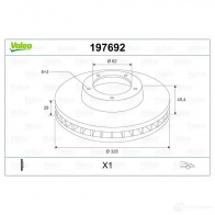 Тормозной диск VALEO D 1421 S39UT 197692 1424230943 - Изображение 2