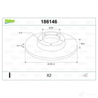 Тормозной диск VALEO DF 066 186146 DF066 219554 - Изображение 2