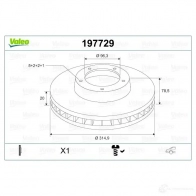 Тормозной диск VALEO 1424230974 197729 D 1458 QJ7TKU - Изображение 2