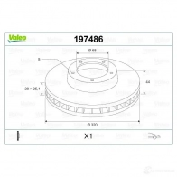 Тормозной диск VALEO 7VRUZ 220547 197486 D 1200 - Изображение 2