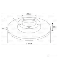 Тормозной диск VALEO D 1022 197308 1MVE3CE 220451 - Изображение 2
