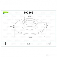 Тормозной диск VALEO D 1022 197308 1MVE3CE 220451 - Изображение 3
