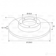 Тормозной диск VALEO 3276421865291 Ford Fiesta 4 (DX, JA, JB) Хэтчбек 1.3 i 50 л.с. 1995 – 2002 186529 QQU X7