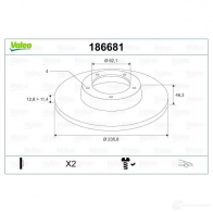 Тормозной диск VALEO 219922 3276421866786 QDH ECU 186681 - Изображение 2