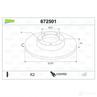 Тормозной диск VALEO Z7 LOP 672501 1437889169