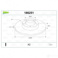 Тормозной диск VALEO DF 555 DF555 186251 219649 - Изображение 2