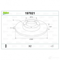 Тормозной диск VALEO 3276421970193 197021 220253 P C808C - Изображение 2