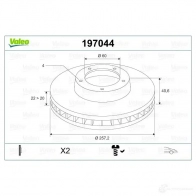 Тормозной диск VALEO 197044 3276421970117 N3O 0NZI 220267 - Изображение 2