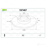 Тормозной диск VALEO 197467 D 1181 OQWR4PV 220530 - Изображение 2