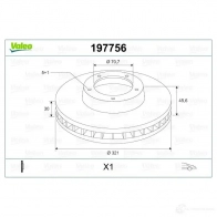 Тормозной диск VALEO 197756 1424230997 TT1OB D 1485 - Изображение 2