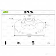 Тормозной диск VALEO 3276421976003 197600 1205866218 A3 V6BO - Изображение 2