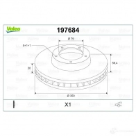 Тормозной диск VALEO D 1413 1424230938 1K3FOO6 197684 - Изображение 2