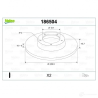 Тормозной диск VALEO V1Y 51H 3276421864973 186504 219811 - Изображение 2