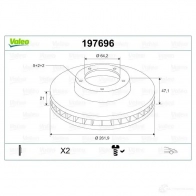 Тормозной диск VALEO 5MKGLL D 1425 1424230946 197696 - Изображение 2